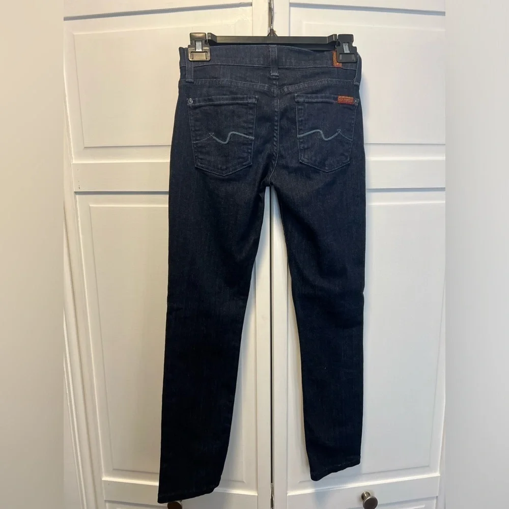 7 For All ManKind Roxanne Skinny Jeans Size 24 Color Dark Blue - Picture 3 of 13